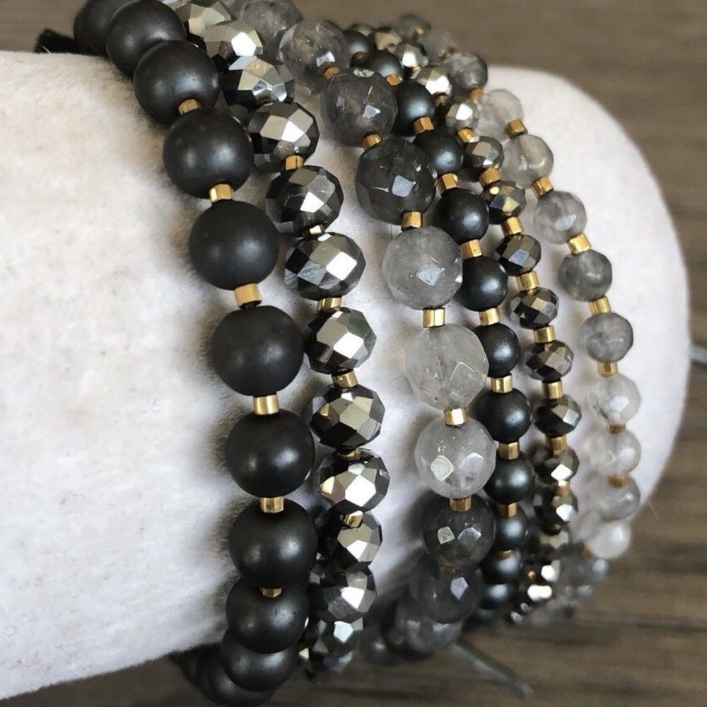 New Authentic Chan Luu Coated Silver Mix Five Stra